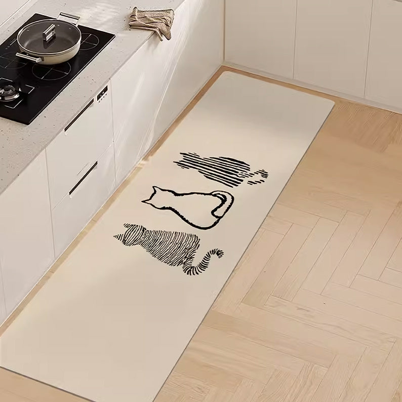 6design natural beige kitchen mat