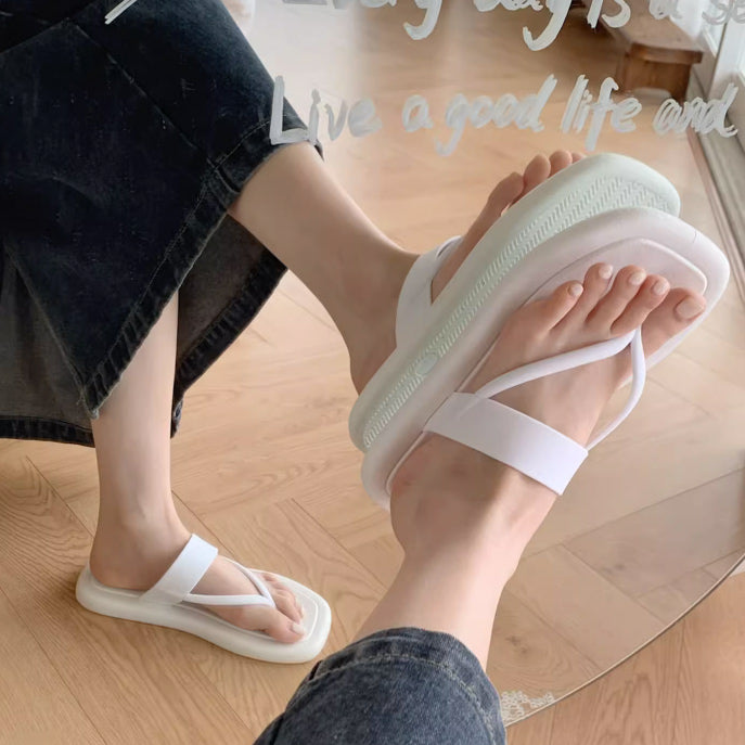 4color thin strap rubber room shoes