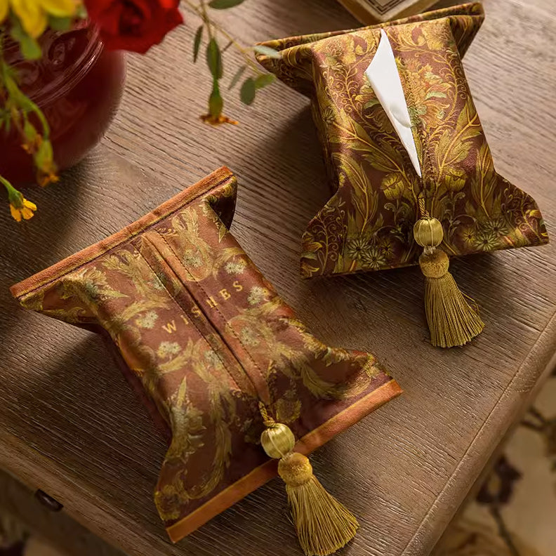 2design gold flower tissue case