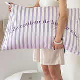 purple stripe bedlinen set