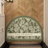 8design enjoy art green flower door mat