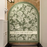 8design enjoy art green flower door mat