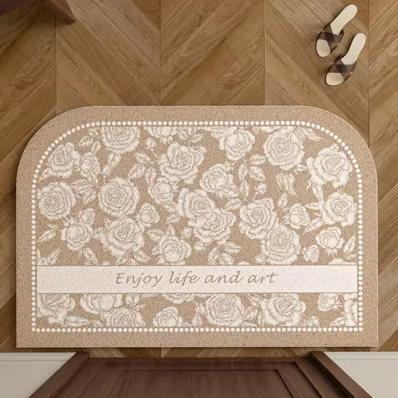 8design enjoy art flower door mat