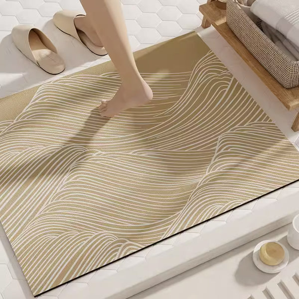 2design modern wave bath mat