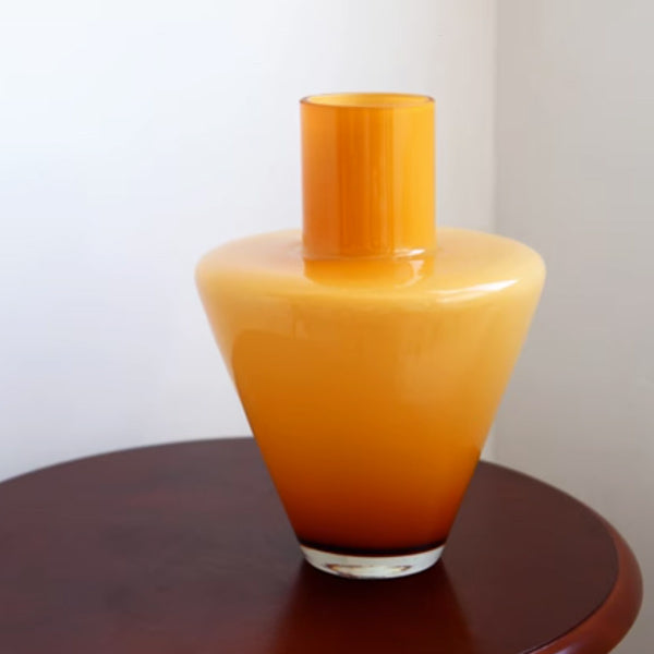 triangle orange vase