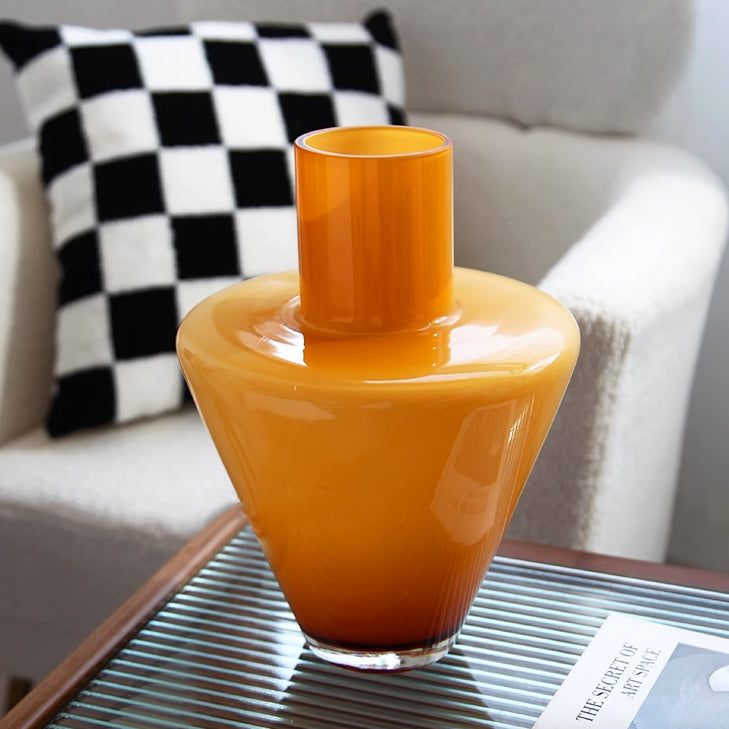 triangle orange vase