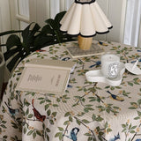 blue bird jacquard table cloth