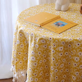 2color tassel flower table cloth