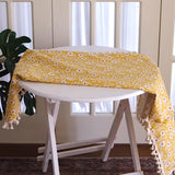 2color tassel flower table cloth