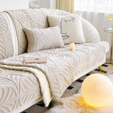 4color embossed leaf sofa cover