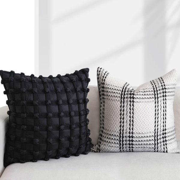 2design monotone check cushion