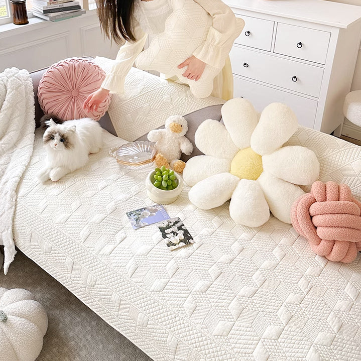 3design white stitch sofa cover