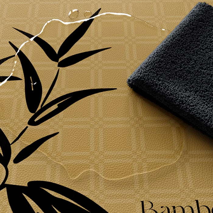 2design black bamboo bath mat