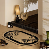 2design black bamboo bath mat