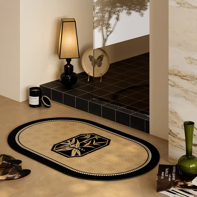 2design black bamboo bath mat