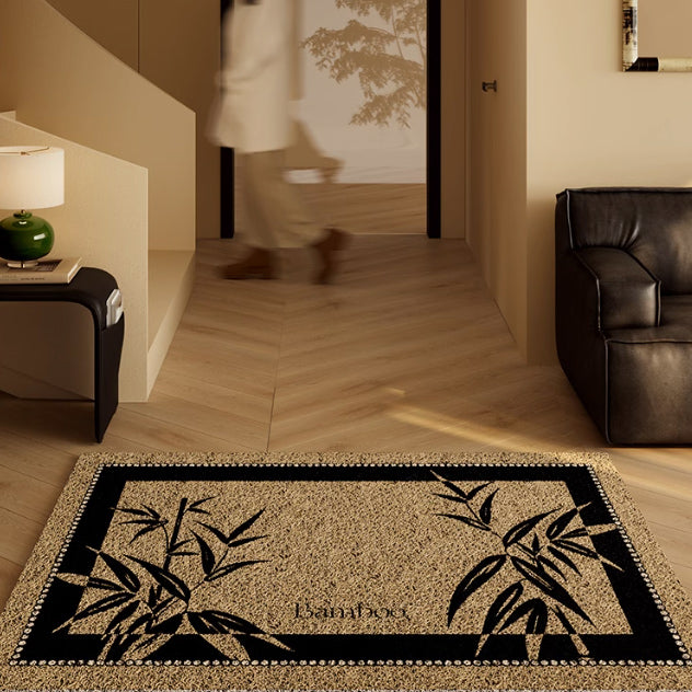 black bamboo PVC door mat