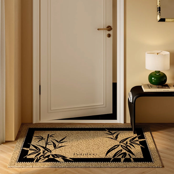 black bamboo PVC door mat