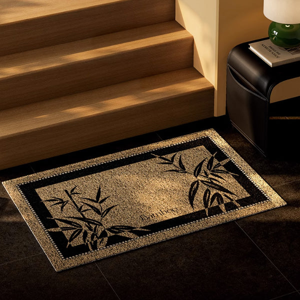 black bamboo PVC door mat
