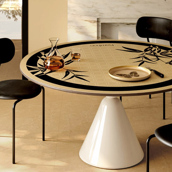 black bamboo round table mat