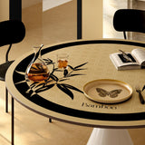black bamboo round table mat
