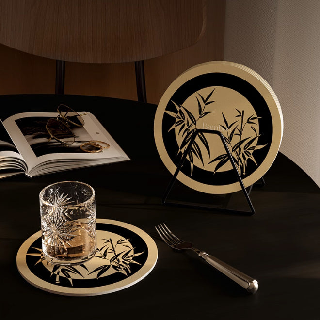 3design black bamboo coaster