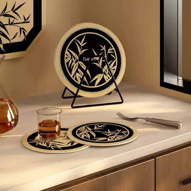 3design black bamboo coaster