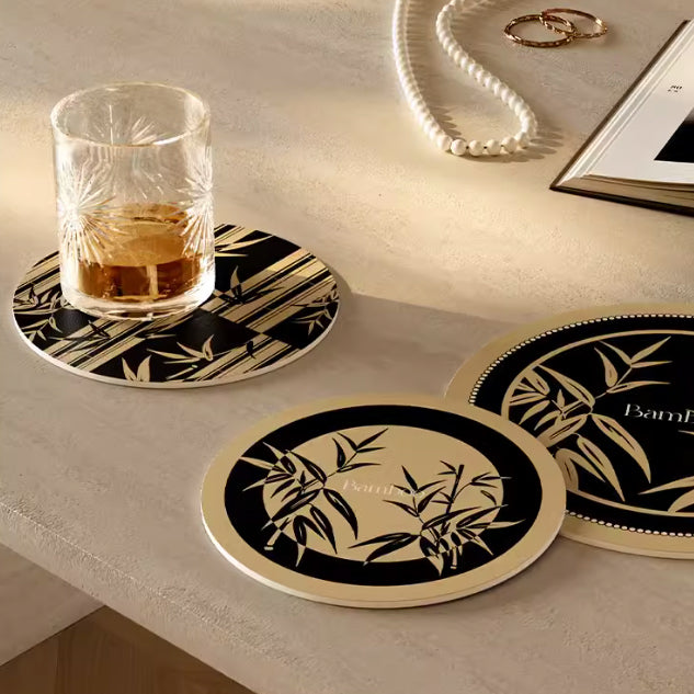 3design black bamboo coaster