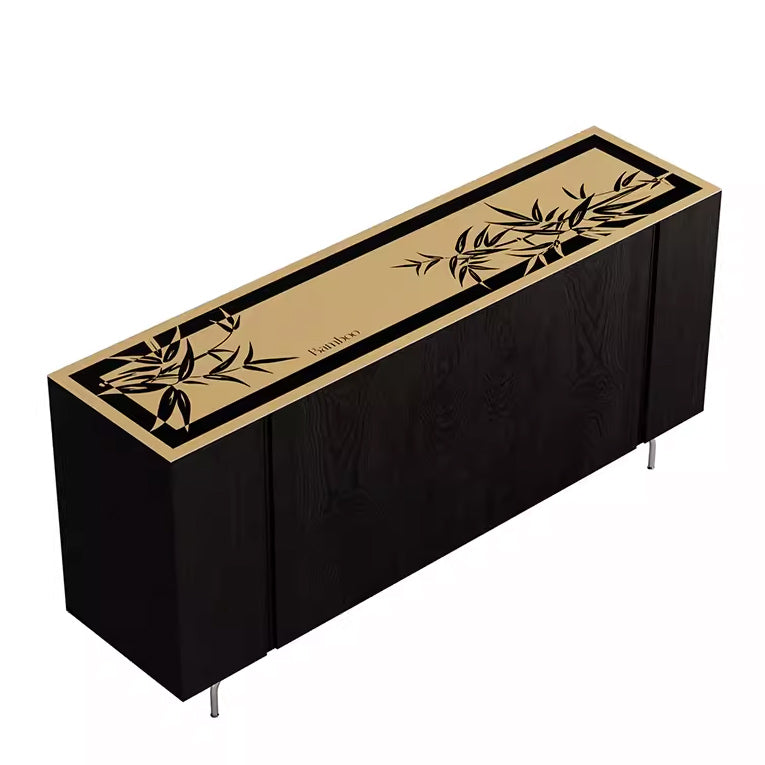 2design black bamboo shelf mat