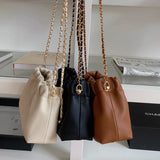 3color gathered chain shoulder bag