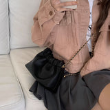 3color gathered chain shoulder bag