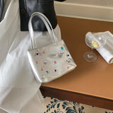 2color colorful stone hand bag