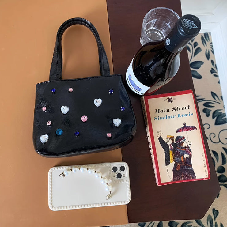2color colorful stone hand bag