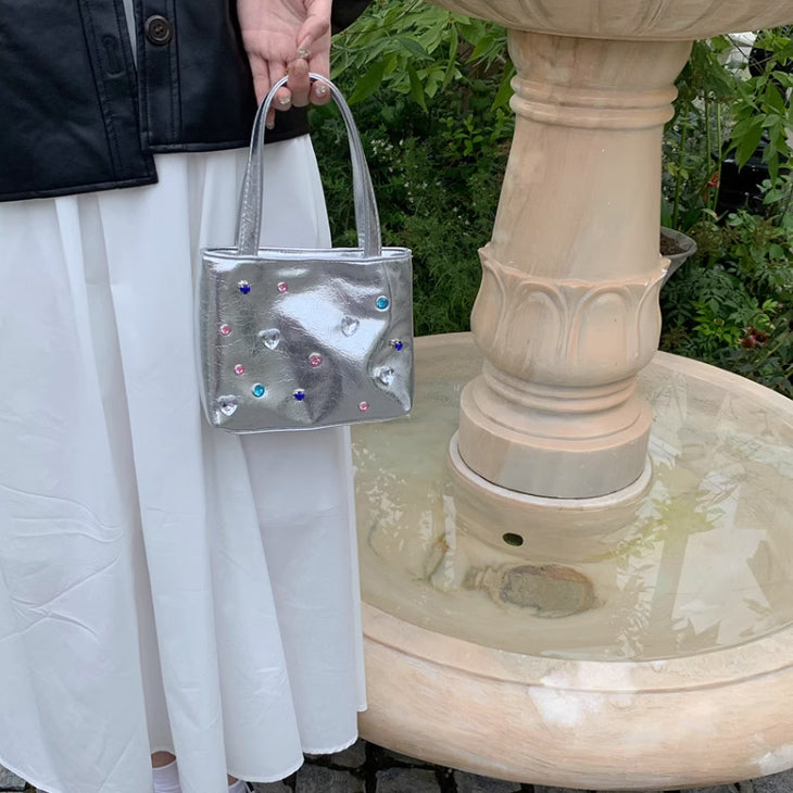 2color colorful stone hand bag