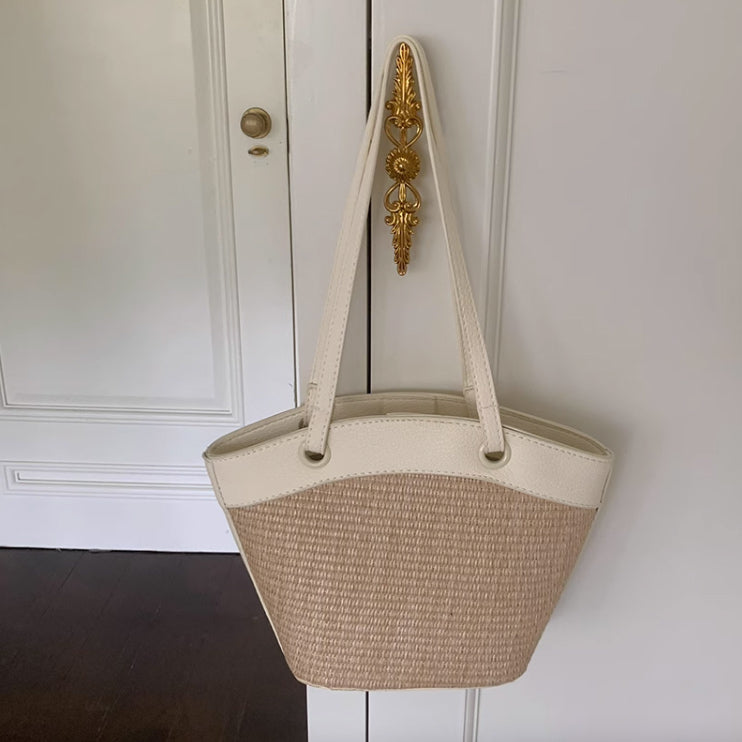 4color straw basket bag