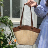 4color straw basket bag