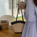 4color straw basket bag