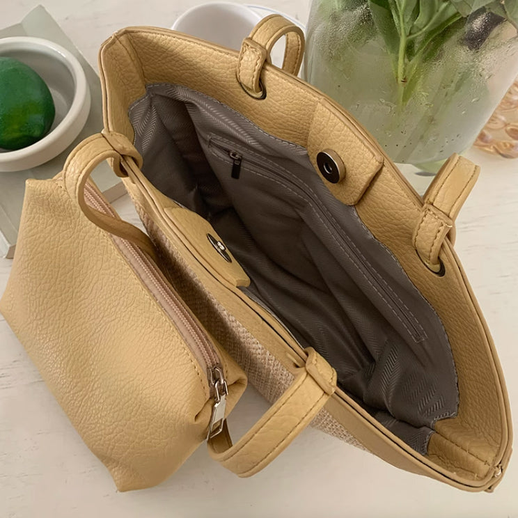 4color straw basket bag