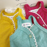 3color knit vest