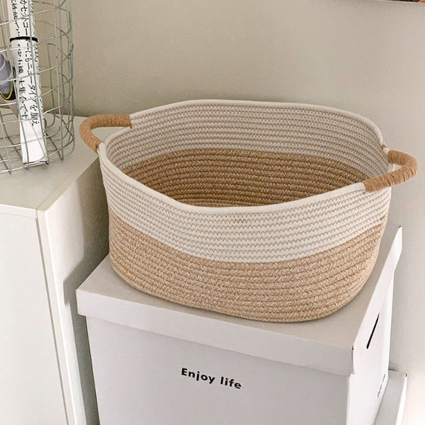 3size two tone natural basket