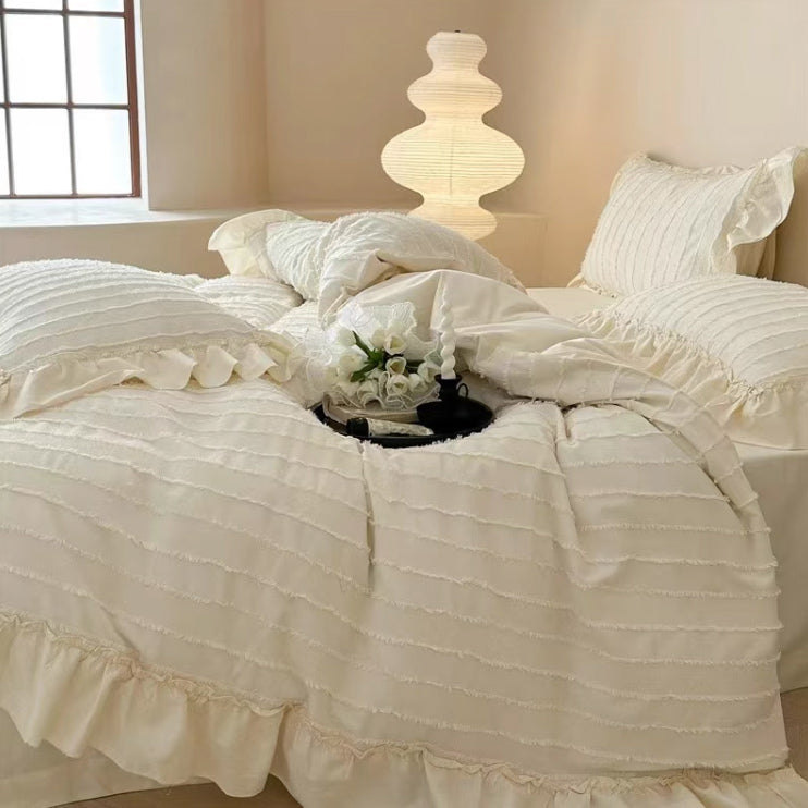 2color fringe stripe bedlinen set