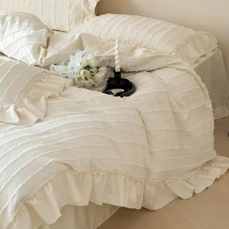 2color fringe stripe bedlinen set