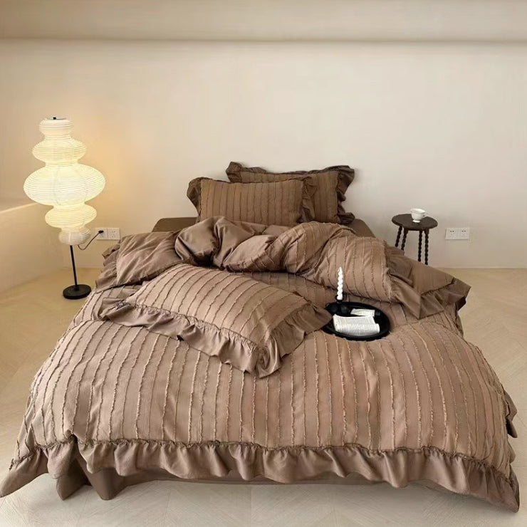 2color fringe stripe bedlinen set