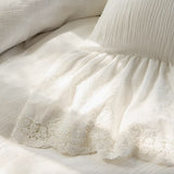 white lace frill bedlinen set