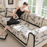 2color monotone flower sofa cover