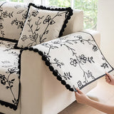 2color monotone flower sofa cover