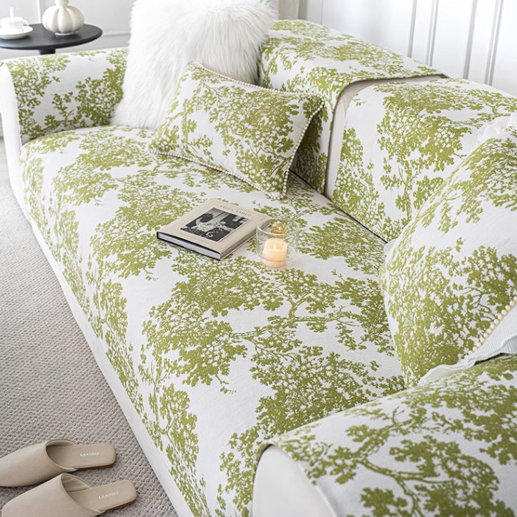 4color tree embroidery sofa cover