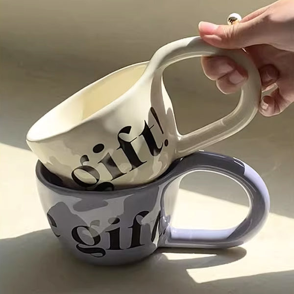 2color large handle mug