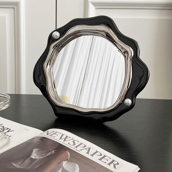 black frame pearl mirror