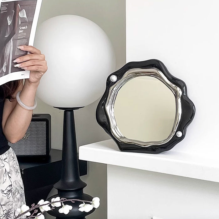 black frame pearl mirror