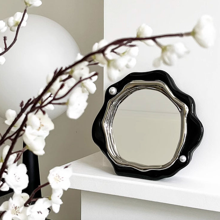 black frame pearl mirror
